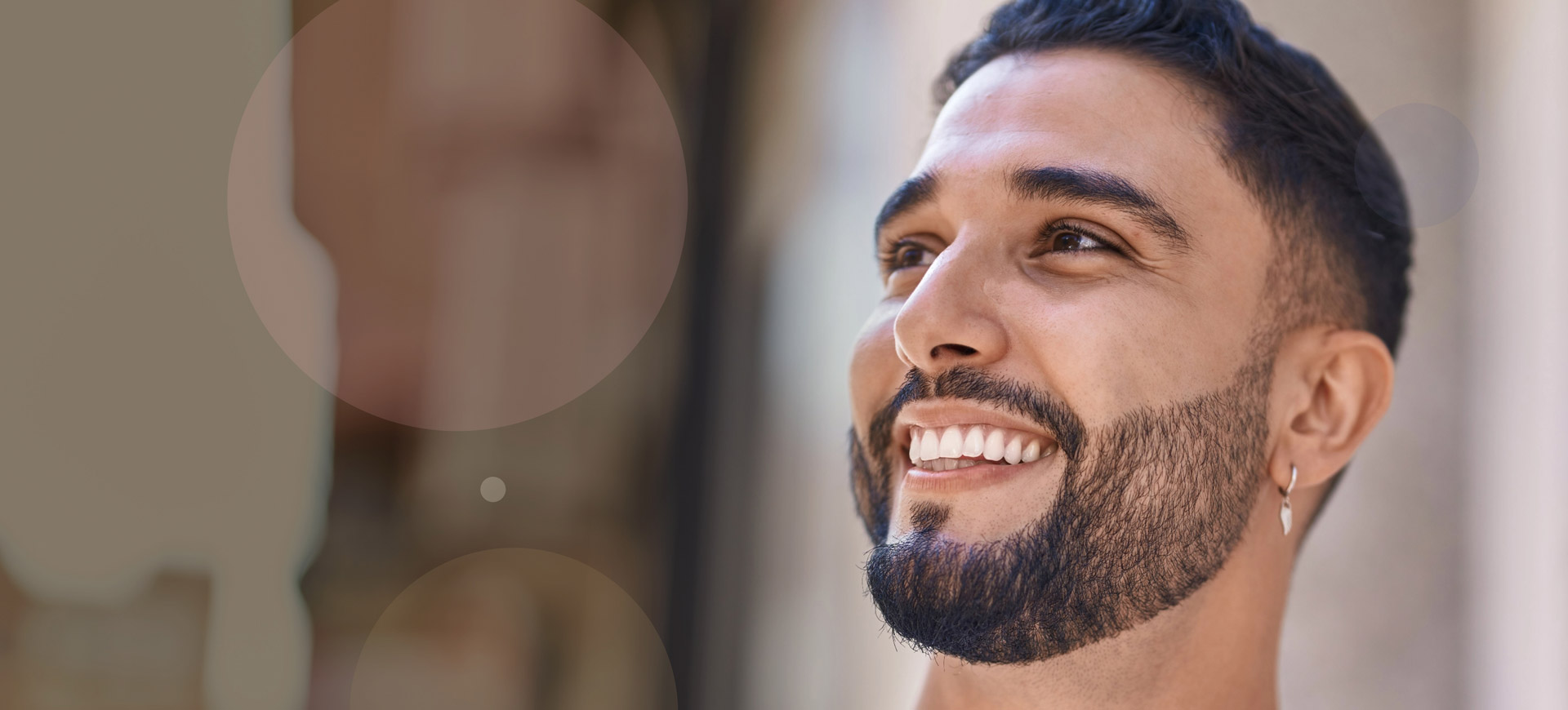 Man with Bright White Teeth After Teeth Whitening