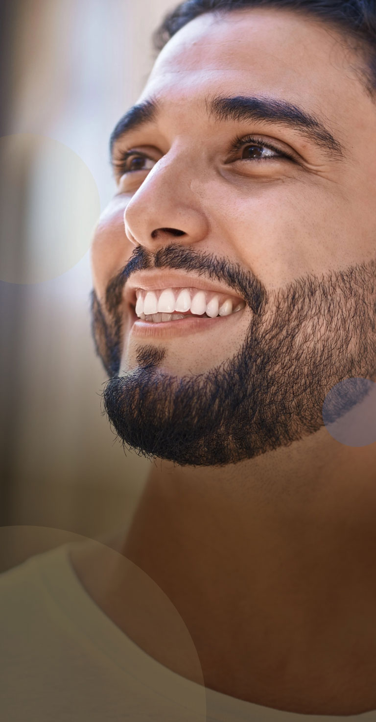 Man with Bright White Teeth After Teeth Whitening